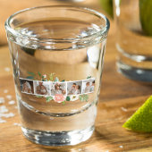 トレンディーコラージュ家族の写真と花ギフト ショットグラス