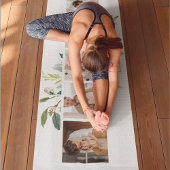 トレンディーコラージュ家族の写真と花ギフト ヨガマット