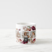 トレンディーコラージュ家族の写真カラフル花ギフト エスプレッソカップ (正面)