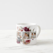 トレンディーコラージュ家族の写真カラフル花ギフト エスプレッソカップ (正面右)