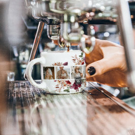 トレンディーコラージュ家族の写真カラフル花ギフト エスプレッソカップ