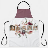 トレンディーコラージュ家族の写真カラフル花ギフト エプロン (正面)