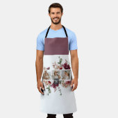 トレンディーコラージュ家族の写真カラフル花ギフト エプロン (着用した状態)