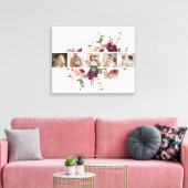 トレンディーコラージュ家族の写真カラフル花ギフト キャンバスプリント (インサイチュ (リビング))