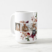 トレンディーコラージュ家族の写真カラフル花ギフト コーヒーマグカップ (正面左)