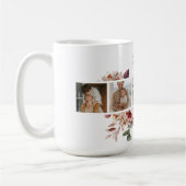 トレンディーコラージュ家族の写真カラフル花ギフト コーヒーマグカップ (左)