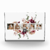 トレンディーコラージュ家族の写真カラフル花ギフト フォトブロック (正面)