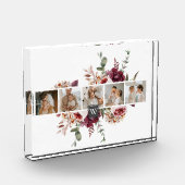 トレンディーコラージュ家族の写真カラフル花ギフト フォトブロック (左)