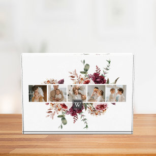 トレンディーコラージュ家族の写真カラフル花ギフト フォトブロック