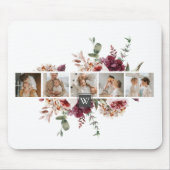 トレンディーコラージュ家族の写真カラフル花ギフト マウスパッド (正面)