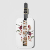 トレンディーコラージュ家族の写真カラフル花ギフト ラゲッジタグ (正面縦)