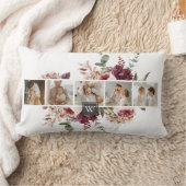 トレンディーコラージュ家族の写真カラフル花ギフト ランバークッション (ブランケット)