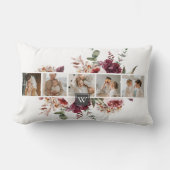 トレンディーコラージュ家族の写真カラフル花ギフト ランバークッション (正面)