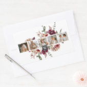 トレンディーコラージュ家族の写真カラフル花ギフト 長方形シール (封筒)