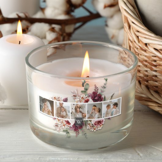 トレンディーコラージュ家族の写真カラフル花ギフト 長方形シール