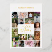 トレンディーコラージュ15アニオス16枚スペインの写真タイムライン 箔招待状 (正面)