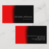 トレンディーコンテンポラリースタイルレッドブラックビジネスカード 名刺 (正面/裏面)