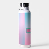 トレンディーコンテンポラリーティール(緑がかった色)ピンク ウォーターボトル (右面)