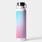 トレンディーコンテンポラリーティール(緑がかった色)ピンク ウォーターボトル (背面)