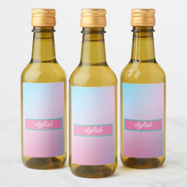 トレンディーコンテンポラリーティール（緑がかった色）ピンク ワインラベル