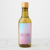 トレンディーコンテンポラリーティール（緑がかった色）ピンク ワインラベル (正面)