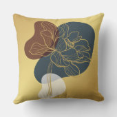 トレンディーコンテンポラリーモノグラム金ゴールドお洒落フローラ クッション (裏面)