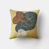 トレンディーコンテンポラリーモノグラム金ゴールドお洒落フローラ クッション (裏面)