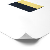 トレンディーコンテンポラリーモノグラム金ゴールドお洒落フローラ ポスター (角)