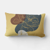 トレンディーコンテンポラリーモノグラム金ゴールドお洒落フローラ ランバークッション (裏面)