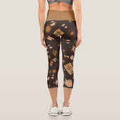 トレンディーコーヒパターン(の模様が)あるー カプリレギンス (裏面)