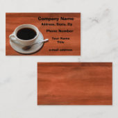 トレンディーコーヒーカップ木材の背景 名刺 (正面/裏面)