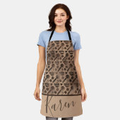トレンディーコーヒーラバーパターパーソナライズされたン名 エプロン (着用した状態)