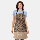 トレンディーコーヒーラバーパターパーソナライズされたン名Apro エプロン (着用した状態)