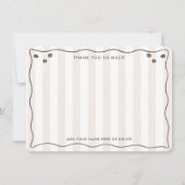 トレンディーコーヒー豆エスプレッソマルティーニブライダルシャワー サンキューカード (正面)