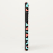 トレンディーコーラルアートミントティール（緑がかった色）レオパードアニマルプリント Case-Mate iPhoneケース (裏面/右)