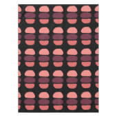 トレンディーコーラルピンクサーキュラアートルジオメトリックブラック テーブルクロス (正面)
