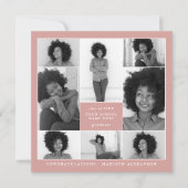 トレンディーコーラルフォトコラージュ卒業パーティー 招待状 (正面)