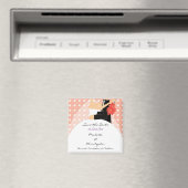 トレンディーコーラルブライド&グルームデイトマグネットを保存 マグネット (インサイチュ (食洗機))