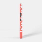 トレンディーコーラルホワイトハイビスカスパターン SAMSUNG GALAXYケース (右側面)