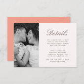 トレンディーコーラル&ピーチ赤面結婚詳細写真 エンクロージャーカード (正面/裏面)