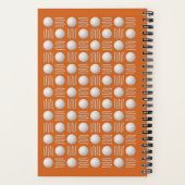 トレンディーゴルフボール&ティーモノグラムオレンジ ノートブック (裏面)