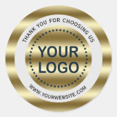 トレンディーゴールデンウェーブグラデーションあなたのロゴスローガン ラウンドシール (正面)