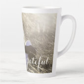 トレンディーゴールデンカボチャ私は感謝の写真 カフェラテマグ (右)