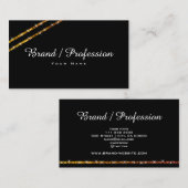 トレンディーゴールデングリッタースパークルスターズブラックスタイリッシュ 名刺 (正面/裏面)