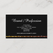 トレンディーゴールデングリッタースパークルスターズブラックスタイリッシュ 名刺 (裏面)