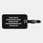 トレンディーサッカーボールパーソナライズされたブラック ラゲッジタグ (裏面横)