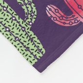 トレンディーサボテン水色スケッチシームレス模様 フリースブランケット (角)