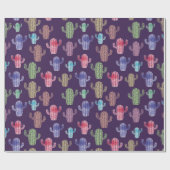 トレンディーサボテン水色スケッチシームレス模様  ラッピングペーパー (フラット)