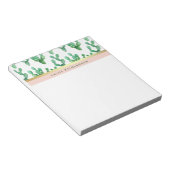 トレンディーサボテン |赤面とフェイク金ゴールド砂漠模様 ノートパッド (アングル)