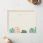 トレンディーサボピンク文房具ノートカード ノートカード (正面/裏面インサイチュ)